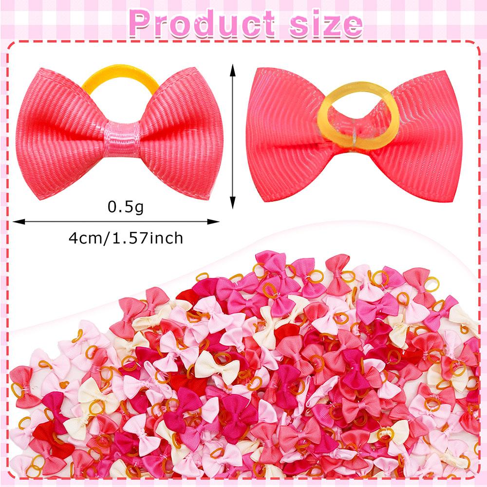 10/30/50PCS Small Dog Bows With Rubber Bands Handmade Puppy Bows Hair Accessories Pet Dogs Bowknots Pet Supplies For Dogs