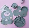 Silicone Baby Tableware Set: Non-slip Bowl, Bib, Plate, Fork & Spoon - Food Grade Material