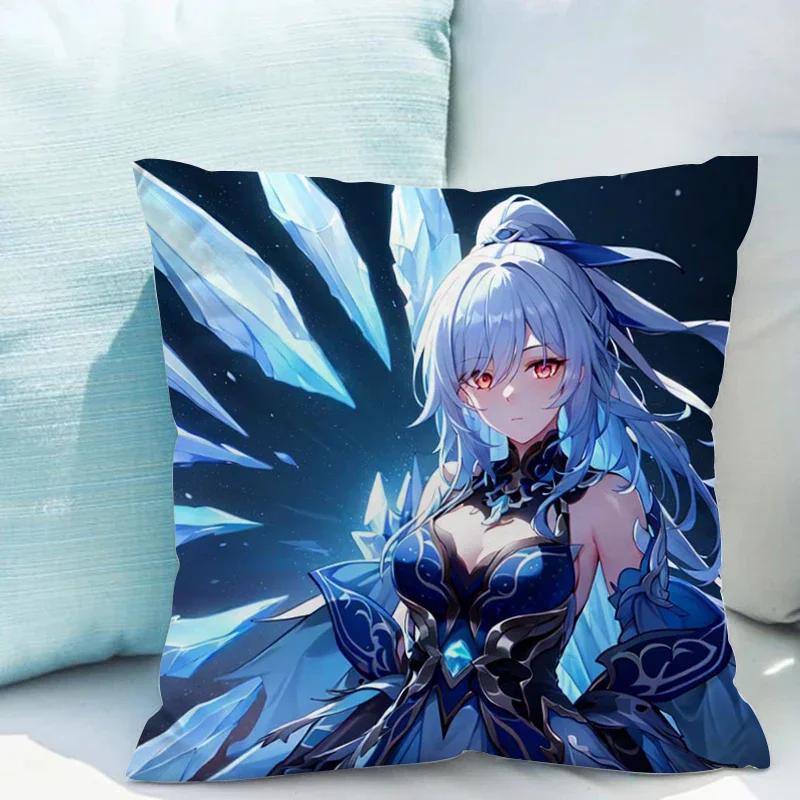 Honkai Star Rail X Cushions Covers Double-sided Printing Cushion Cover X Short Plush Decoration Living Room Car Sofa