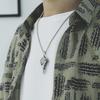 Nordic Raven Skull Viking Stainless Steel Necklace with Punk Style Eagle Beak Pendant for Men.