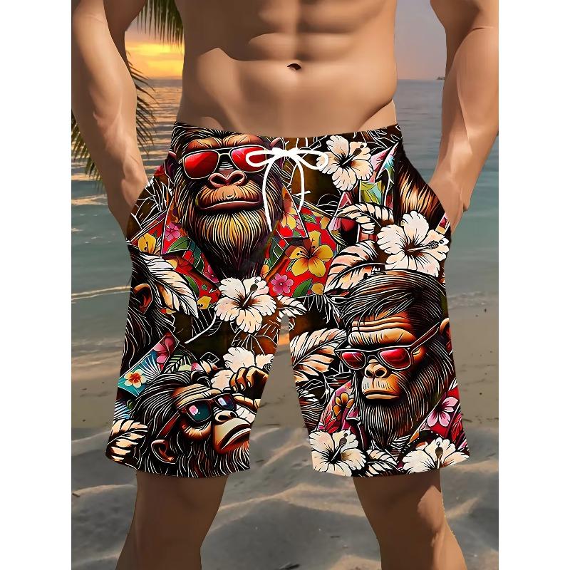 Sommer Mænds 3D Printede Strandbukser Mode Alsidig Trend Åndbar Afslappet Ferie Stil
