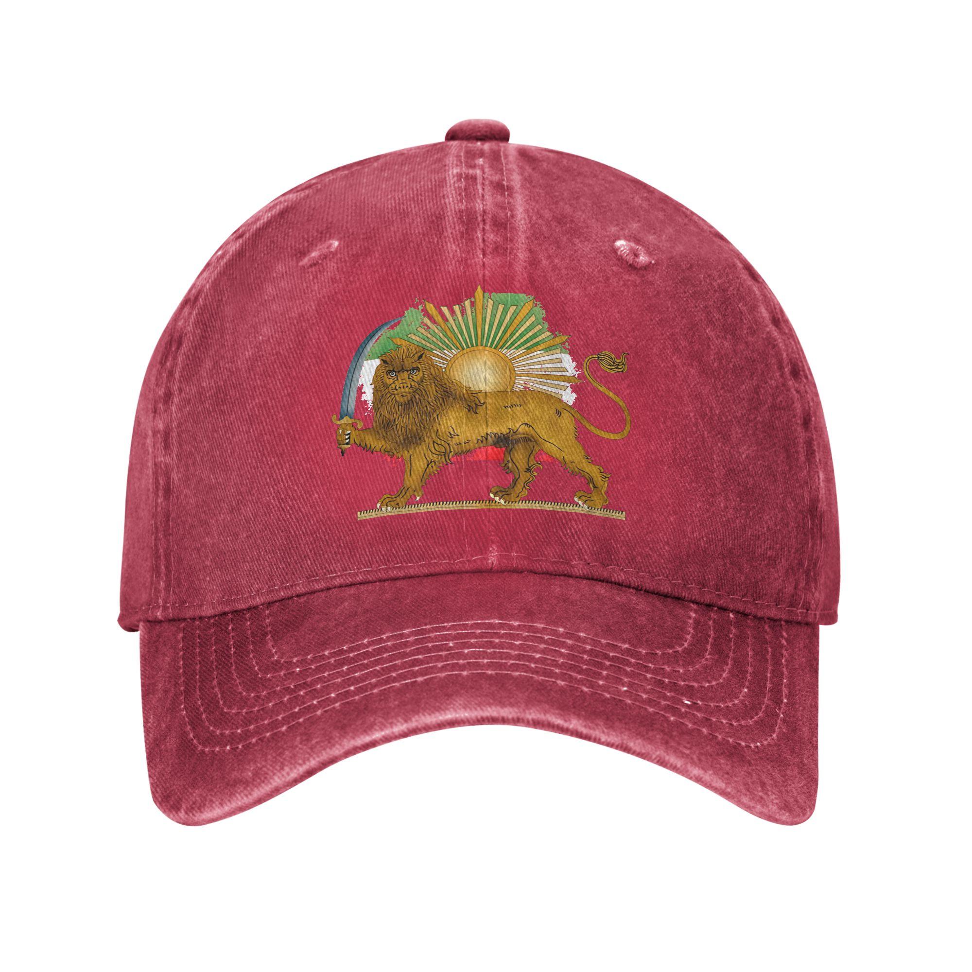 Baseball Cap Persian Lion and Sun Spring Casual Trucker Hat UnisexTeens Print Outdoor Sports Breathable Snapback Cap One Size