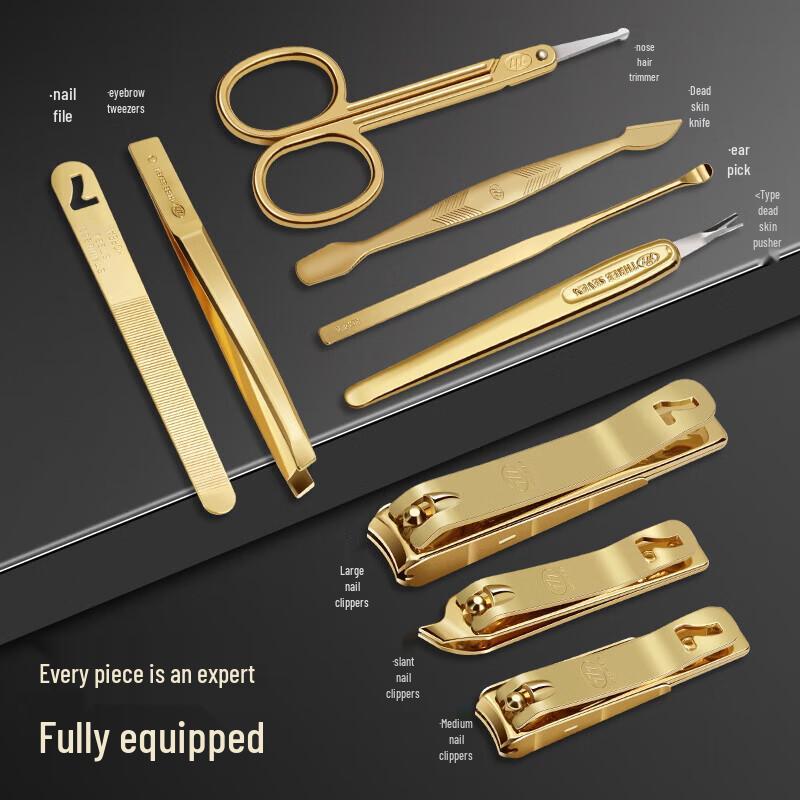 777 Golden 9-Piece Professional Manicure Set
