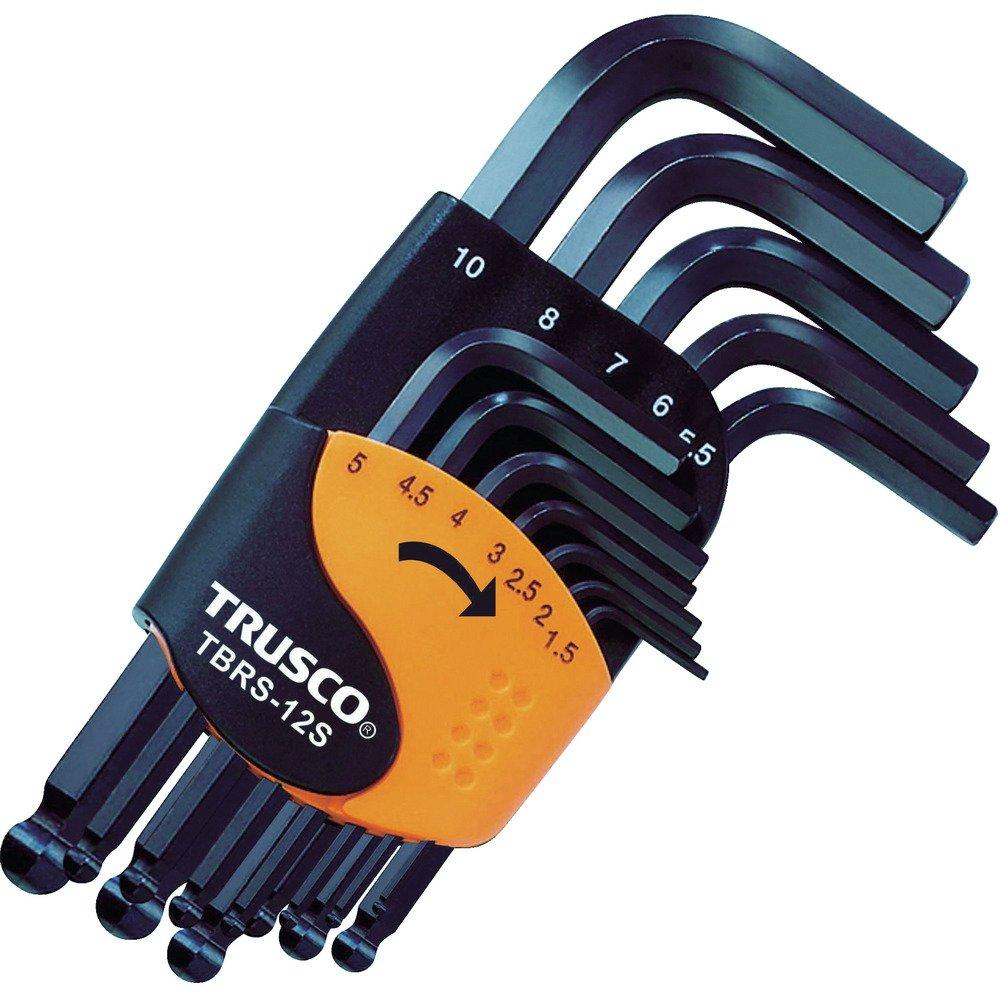 

TRUSCO Ball Point Hex Wrench Short Set, Type, Black, 12-Piece Set, TBRS-12S чёрный