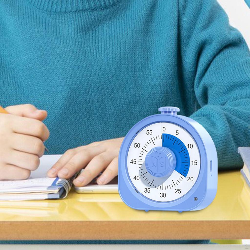 Visual Timer Silent Countdown Clock 1 Button Cycle for Kids Student Work