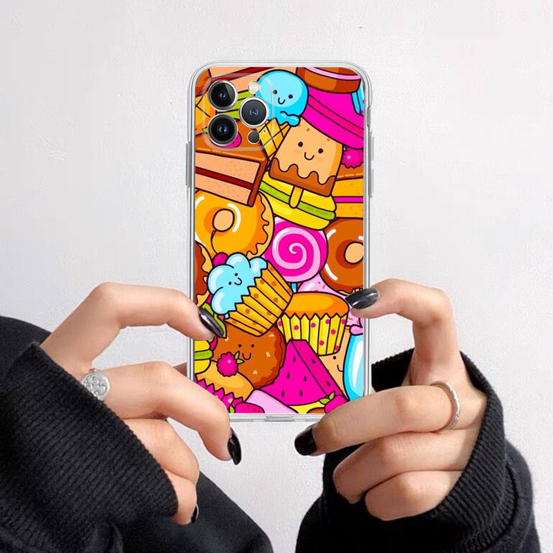 

Чехол для телефона FHNBLJ Sweet Dessert Food Donut для iPhone 13 14 Pro Max XS XR 12 11 Pro 13 Mini 6 7 8 Plus с прозрачной задней крышкой iphone 13pro