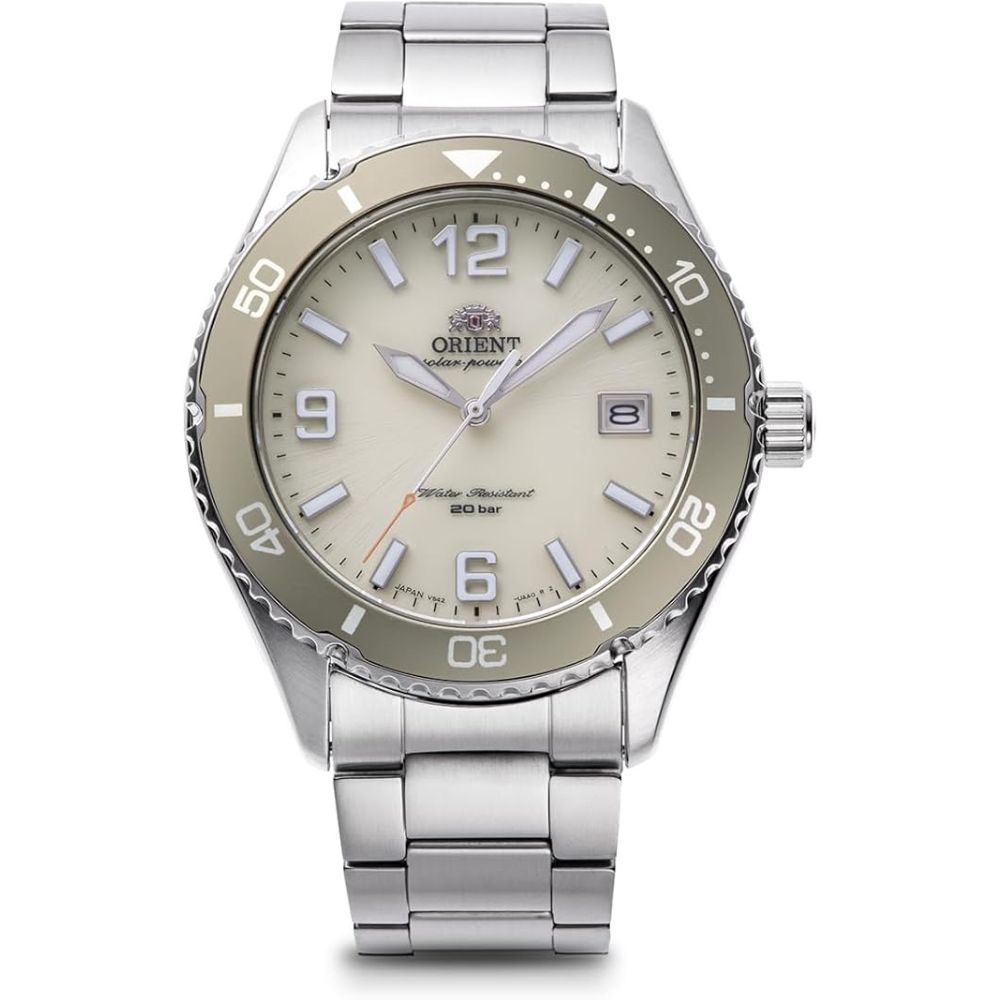 ORIENT io Natural & Plain Solar White Dial Ladies  Watch RN-WJ0003S