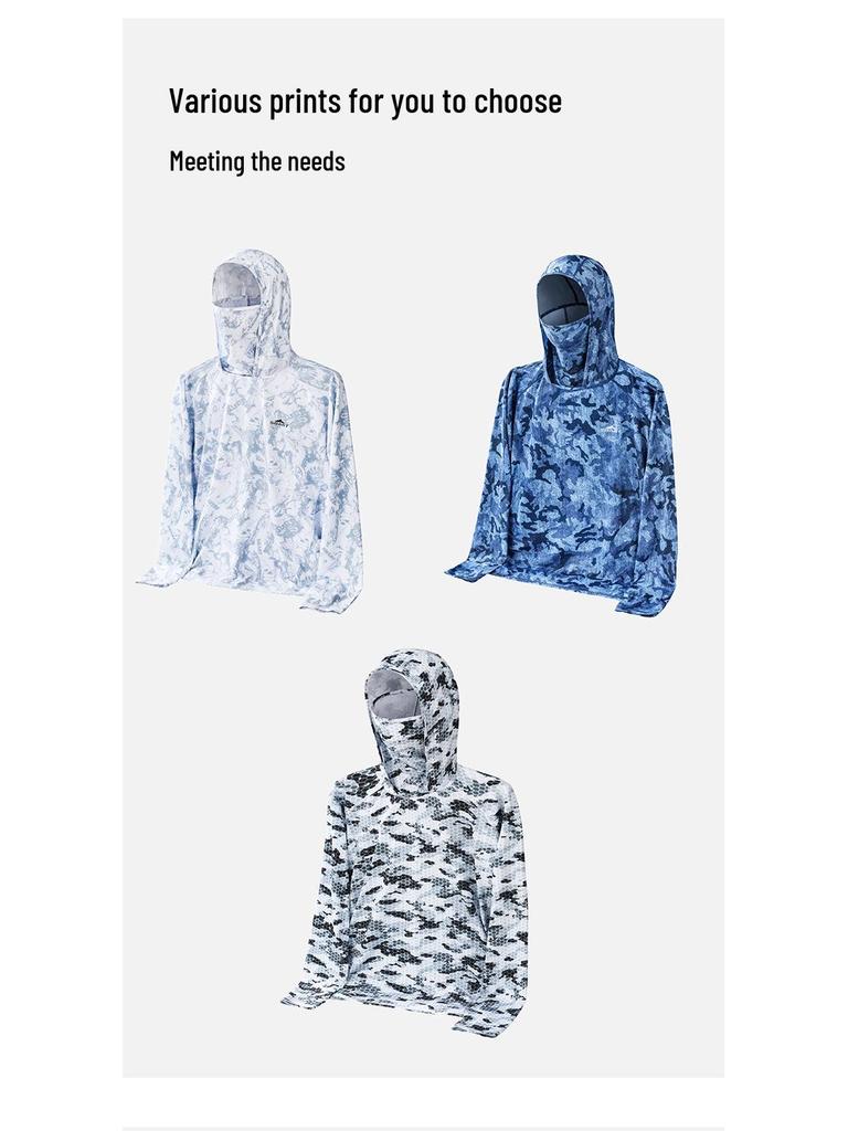 Men's Summer 25 Quick-Dry Breathable Hooded Fishing Sun Protection Clothing with Mask