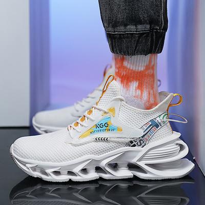 Fashion 2024 Spring  New Spot Fashion Blade Shoes Flying Woven Breathable Trend Men's Shoes Outdoor Casual Thick-soled Sneakers