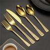 Messer Gabel Löffel Set Edelstahl Besteck Rutschfester Bequemer Griff Steakmesser Dessertlöffel Teegabel für Westliches Essen Spülmaschinenfest