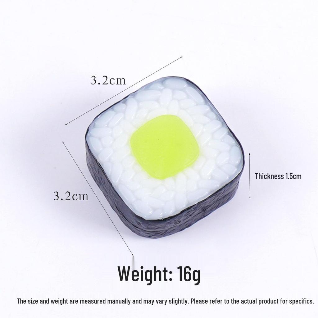 PVC Sushi Onigiri Keychain: Japanese Cuisine Nori-Wrapped Rice Bag Charm