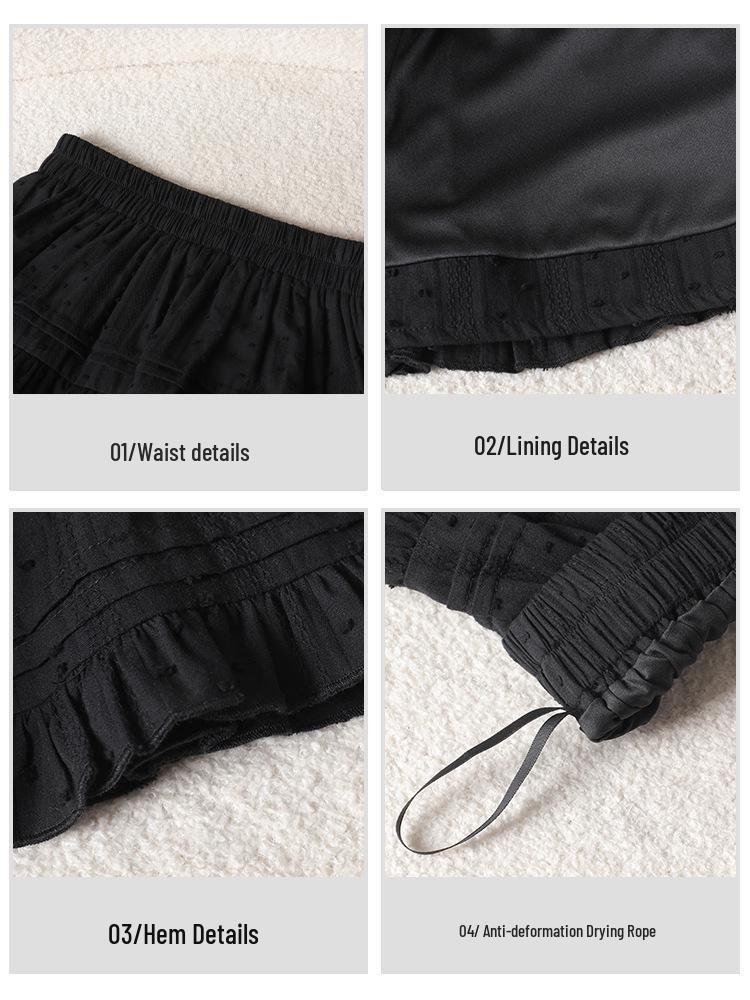 2025 Stylish Elastic Waist Jacquard Skirt - Fluffy Cake Design, Long Legs Effect, Versatile Slimming Short Skirt