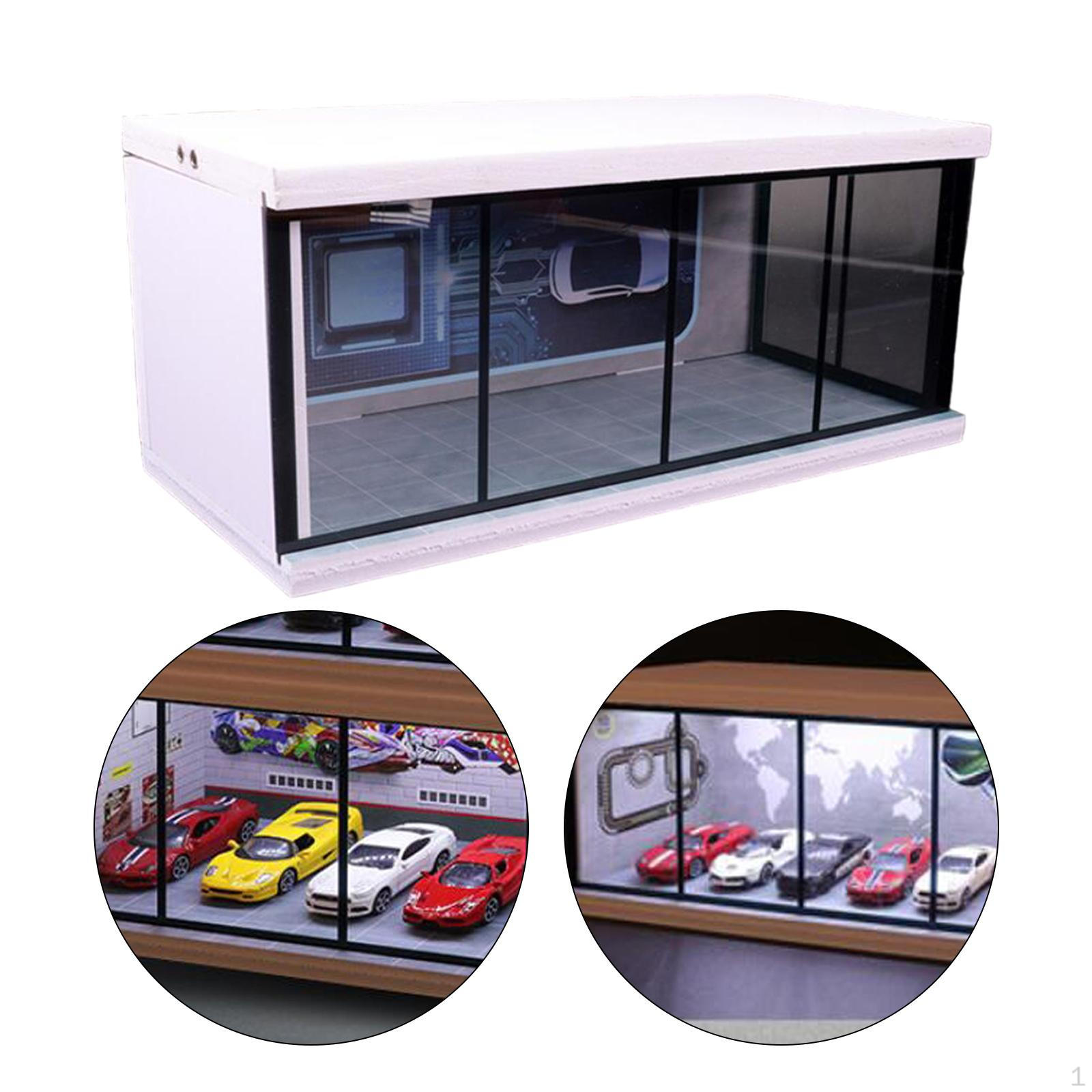 

1:64 Коллекционная витрина для парковки, Встроенная светодиодная защита для литых автомобилей для куклы car technology