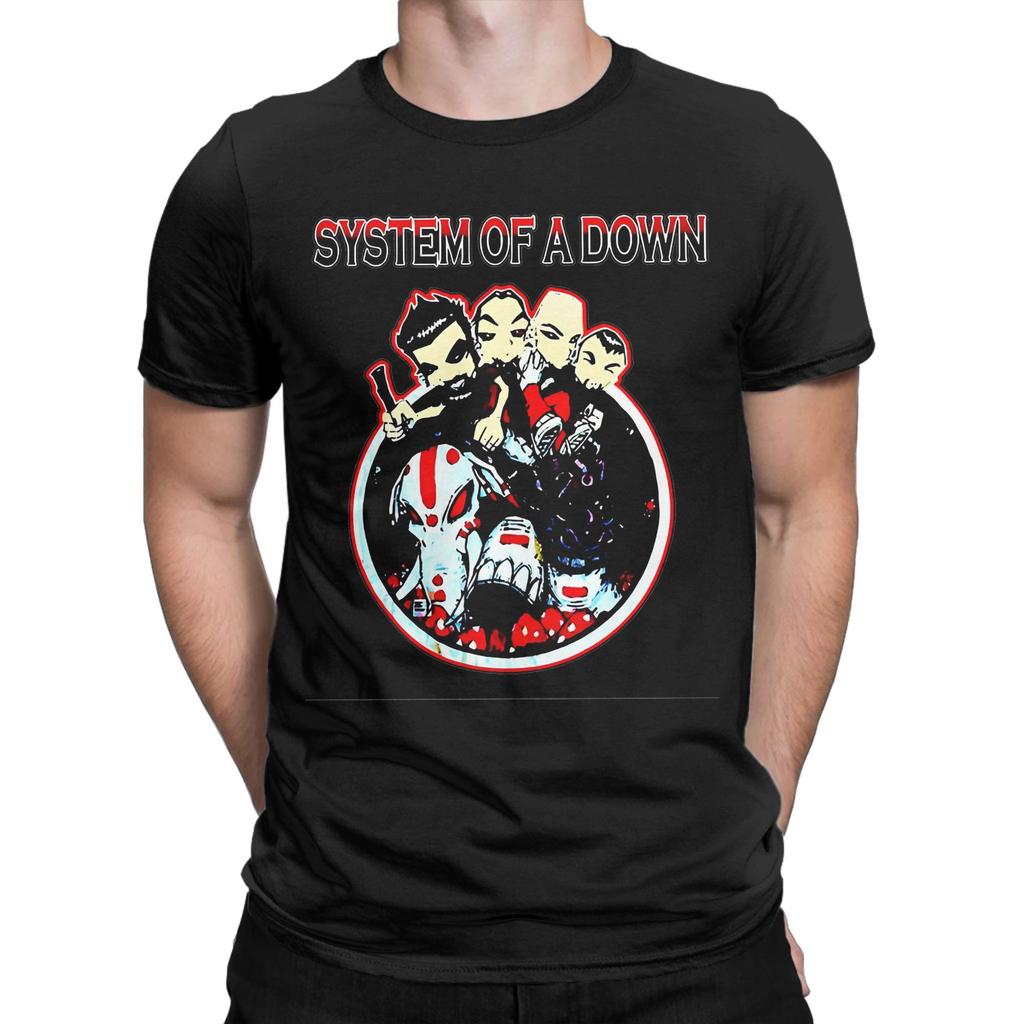 Harajuku Punk Rock Band System Of A Down T-shirt Herr O-hals Kortärmad Toppar Bomull Sommar TopparToppar