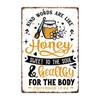 Bee Series Metal Tin Sign Wall Decor 20x30cm