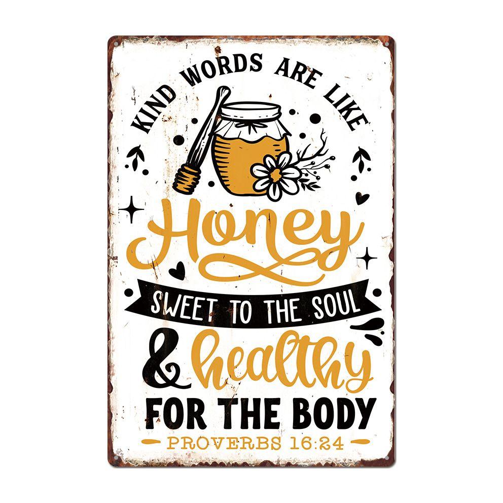 Bee Series Metal Tin Sign Wall Decor 20x30cm