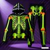 Felpe con Cappuccio da Uomo Stampa Scheletro 3D Set da 2 Pezzi Felpa con Cappuccio e Pantaloni Tuta Autunno/Inverno Halloween Casual Outdoor Set da Jogging