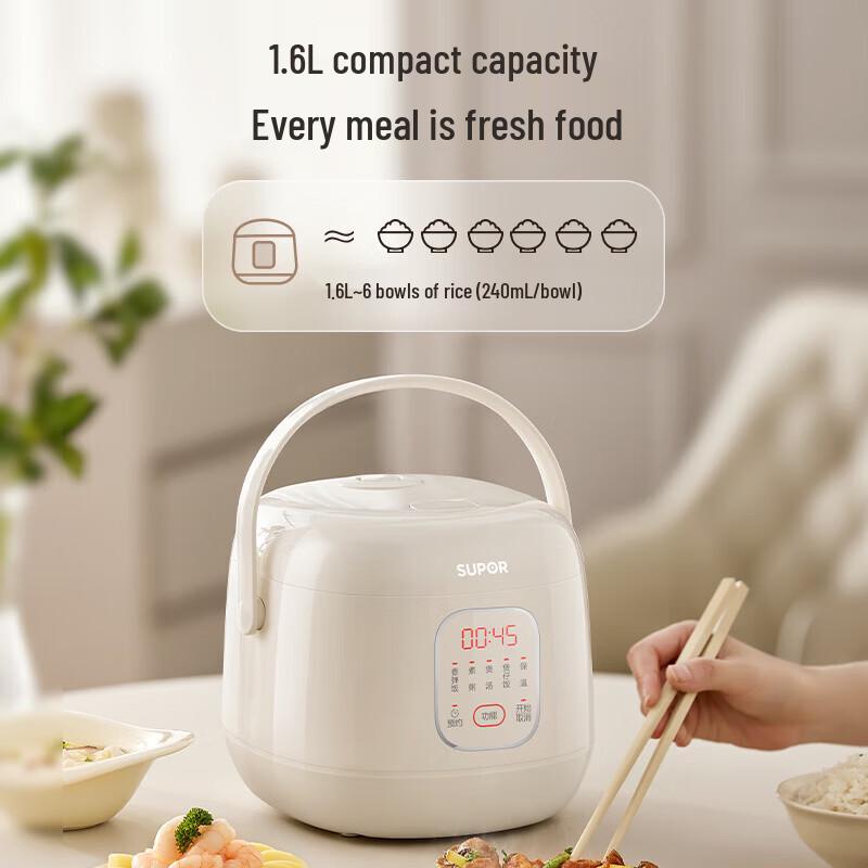 Supor 1.6L Mini Smart Rice Cooker CN Plug (adapter Included)