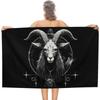 1 Stuk Geit Zodiac Strandlaken Baphomet Print Occulte Ontwerp Sneldrogend Zacht Microvezel Badlaken Voor Mannen Vrouwen Spiritueel Cadeau
