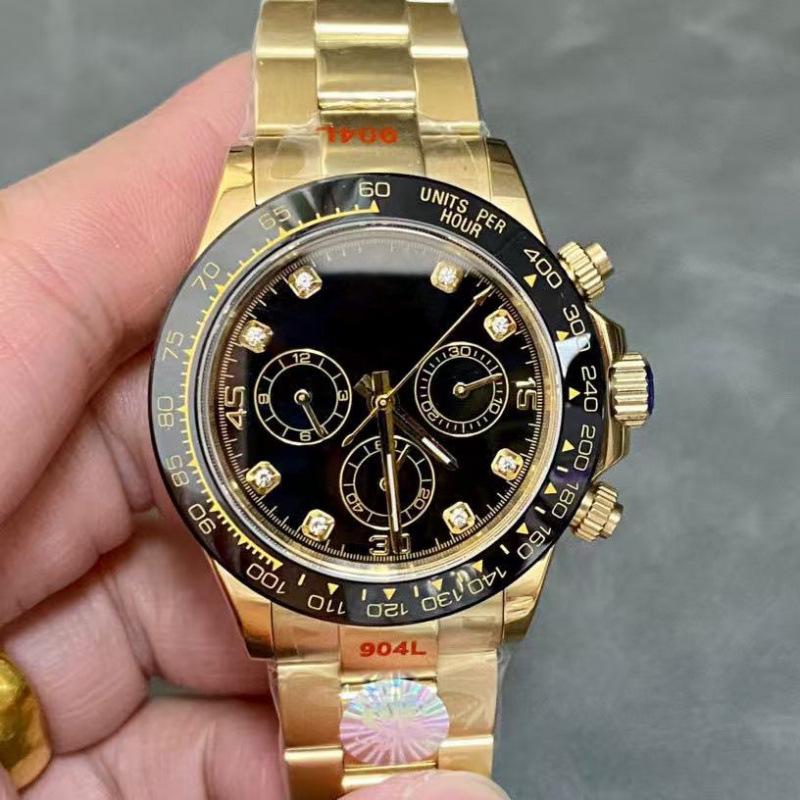 Rolex Daytona 40mm Diamond-Inlaid Multifunctional Automatic Mechanical Men's Watch.