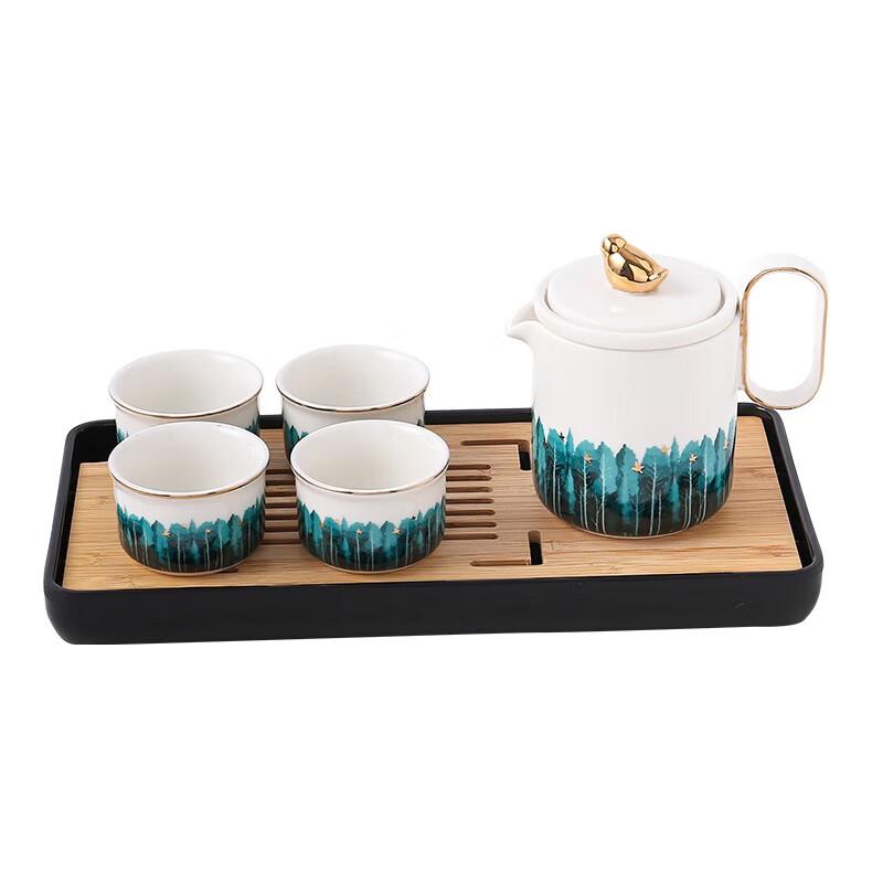 Weidu Hand-Painted Gold Ceramic Tea Set