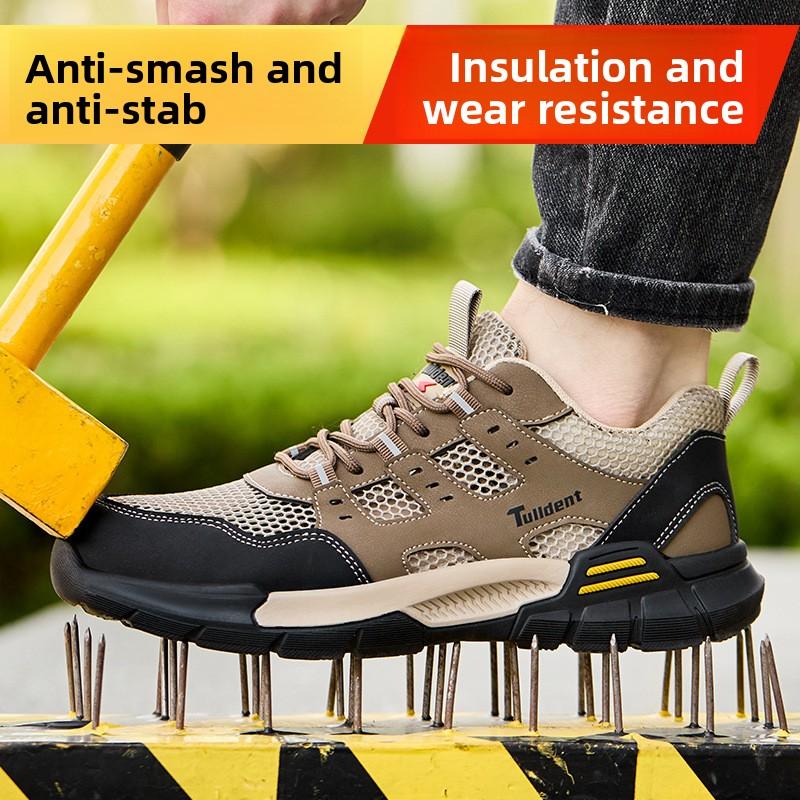 Safety Shoes Anti Smashing and Anti Stabbing Work Shoes Sports Shoes Lightweight The Mesh Breathable Safety Insulated Sneakers