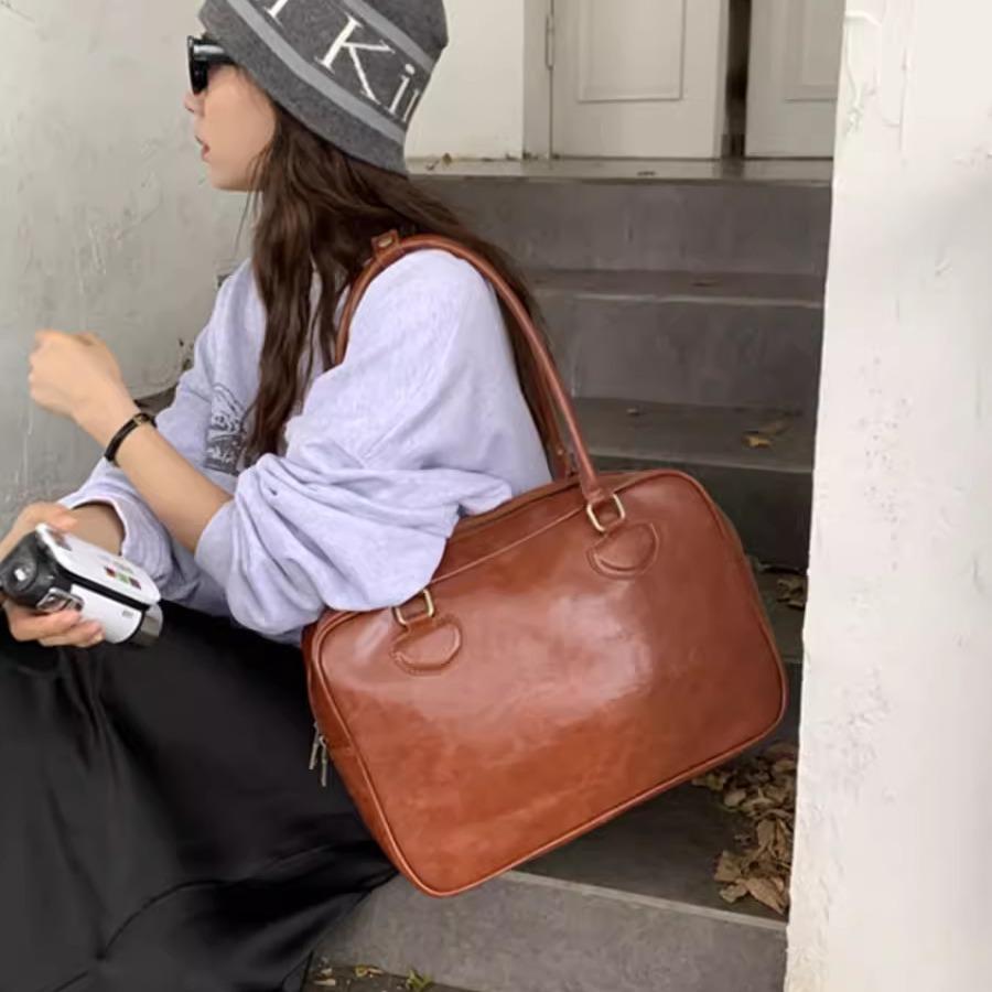 Student clothing book large-capacity bag women's 2024 new Korean ins retro niche one-shoulder portable tote bag