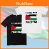 Kostenloses Palästina Herren Kurzarm T-Shirt Mit Rundhals Trendiger Cartoon-Aufdruck Polyesterfaser Teenager-Stil