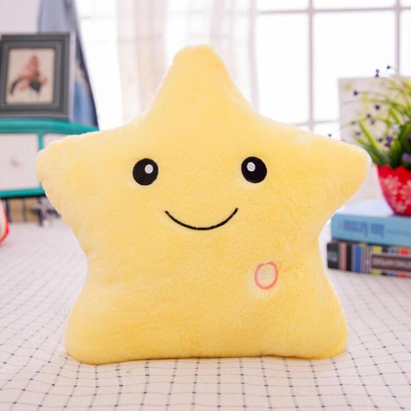 Luminous Pillow Star Cushion Colorful Glowing Pillow Plush Doll Star Heart Bear Paw Led Light Toys For Girl Kids Christmas Gifts