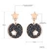 Lokaer  Crystal Stud Earrings For Women Gold Plated Stainless Steel Hollow Star Earrings Jewelry Gifts  E18019