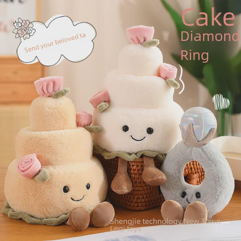 Regenbogenkuchen Diamantring Jellycat Puppe Plüschtier - Valentinstagsgeschenk