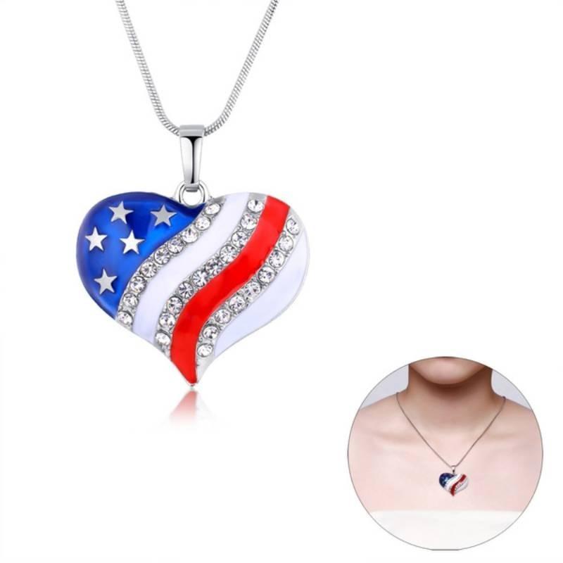 Fashionable Alloy Heart Star Necklace Blue Gender-neutral Clavicle Chain
