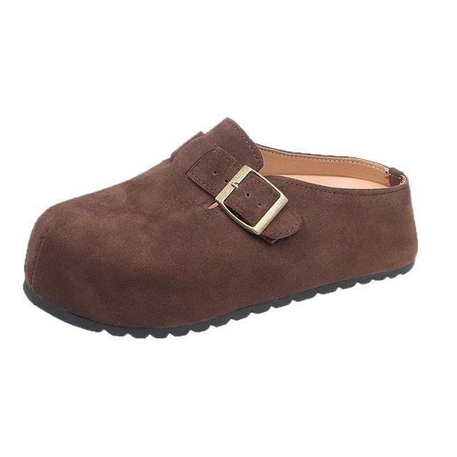 [Youshilai] Retro Thick-soled Versatile One-pedal Women's 2025 Spring New Fashion Ugly and Cute Casual Half Slippers