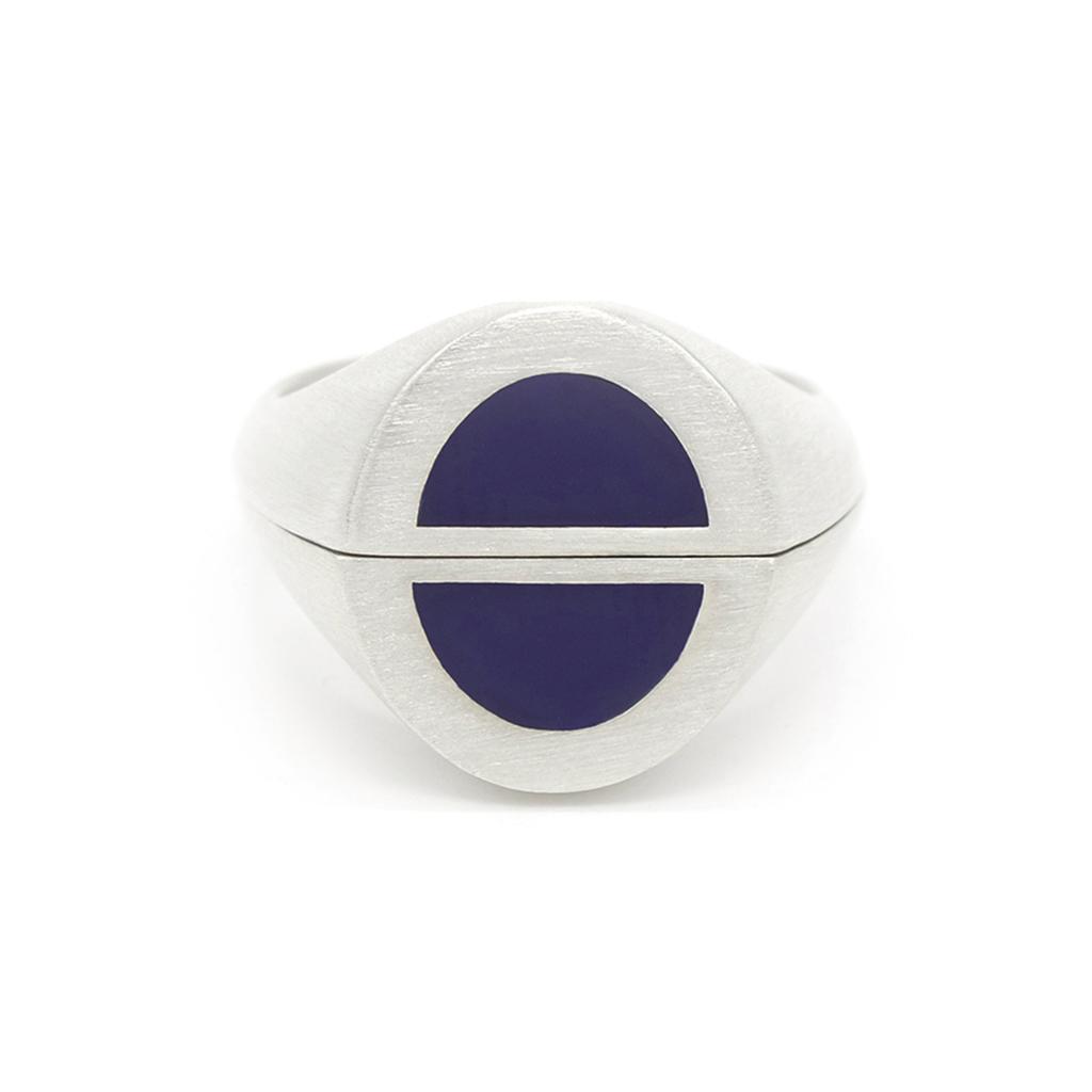 Oddcollet Half Signet Ring 002 (Blue) (B Type)