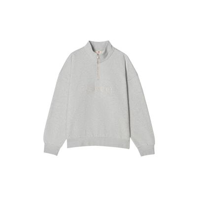 Men's Half-Zip Stand Collar Sweatshirt Grey 005HS-0004