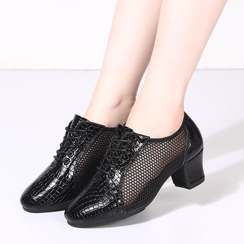 Echtes Leder Latein Tanzschuhe Weichsohlige Damen Moderne Jazzschuhe Lehrer Schuhe Square Dance