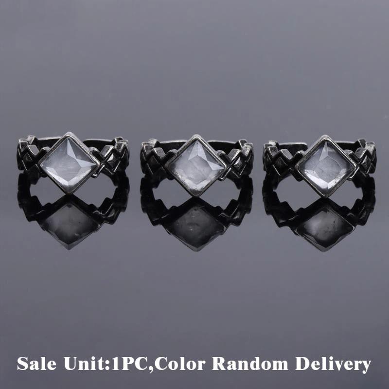 1Pcs Retro Crystal Ring Natural Stone Amethyst White Crystal Handmade Vintage Punk Finger Ring Jewelry Gift