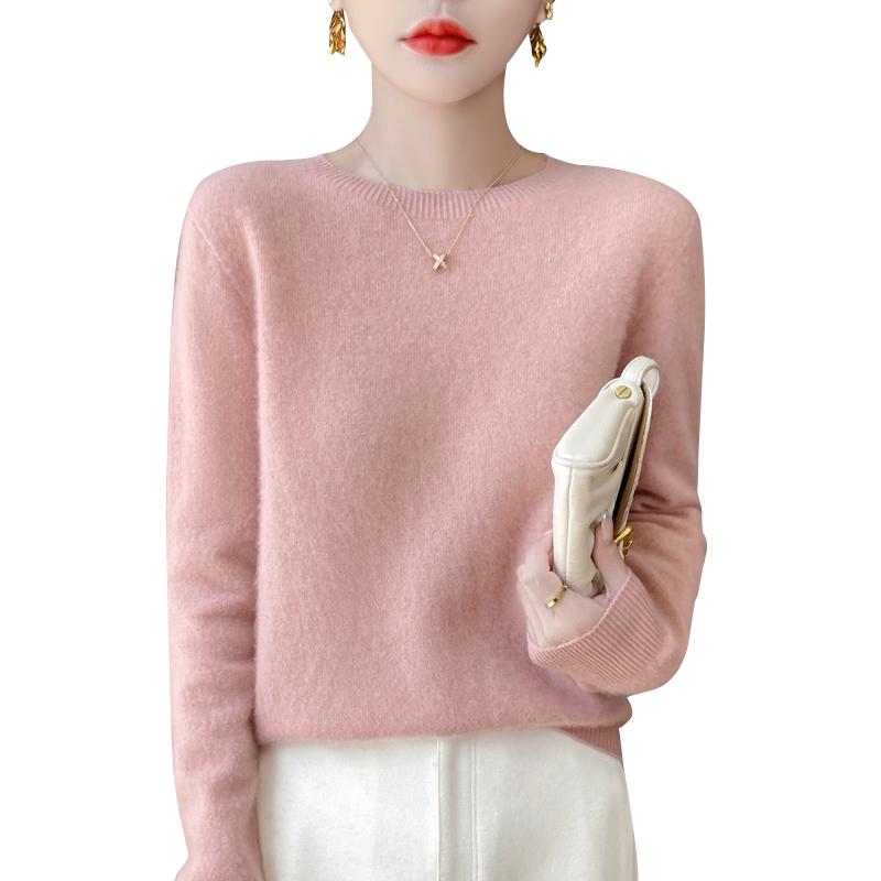 Pulover de damă din lână 100% pură: Pulover tricotat lejer toamnă/iarnă