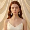 Vintage Fashion High-End Zirconia Trumpet Flower Earrings Summer Niche Light Luxury Zirconia Earrings