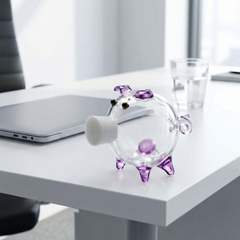 Visible Pig Shape Piggy Bank Cartoon Golden Beans Container Delicate Piggy Money Bank Home Decor