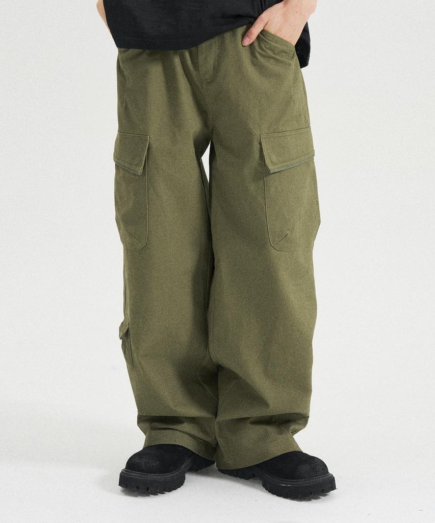 SLOWACID Oblique Pocket Cargo Pants [Khaki]