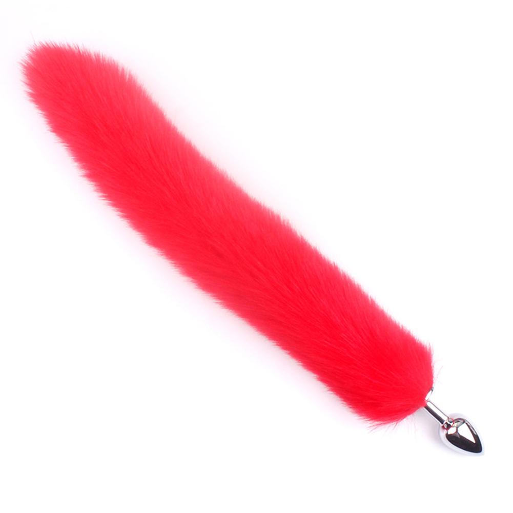 Puntos Sex Toy Adult Long Imitation Fox Hair Metal Anal Plug Cosplay Couple Flirting