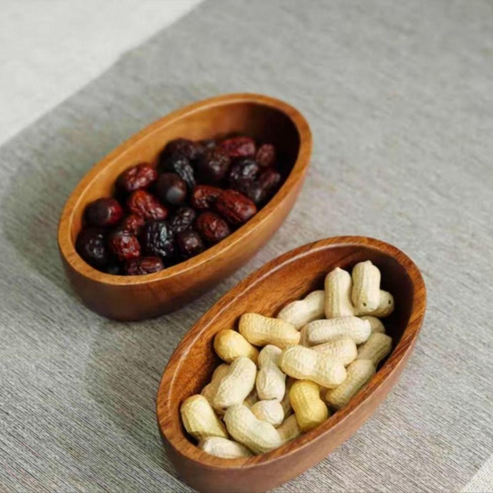 Food Bread Tray Japanese Style Boat-shaped Bowl Handcrafted Durable Snack Tray Natural Wood Tray Dessert Serving