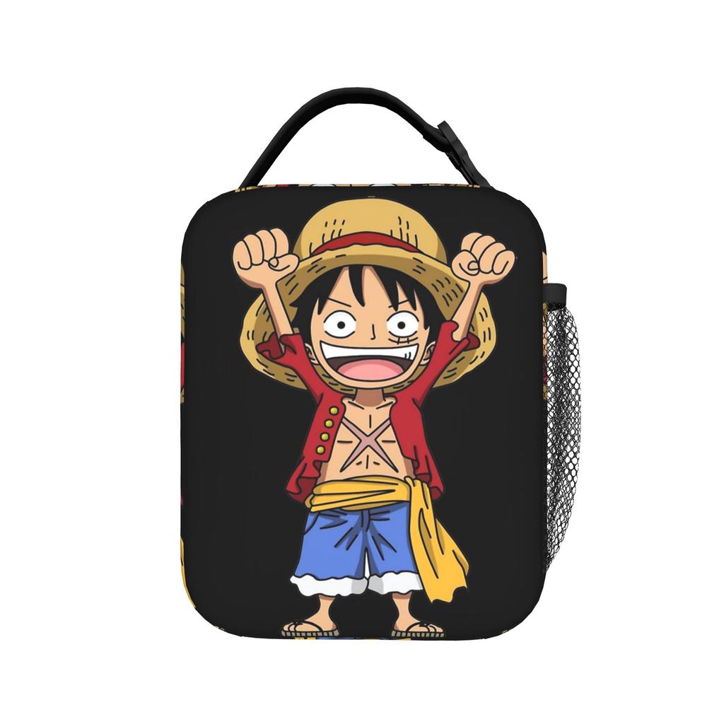 The Cheerful Pirate Flashing Signs Lunch Bag Anime One Piece Funny Lunch Box For Child Cooler Bag Thermal Tote Handbags