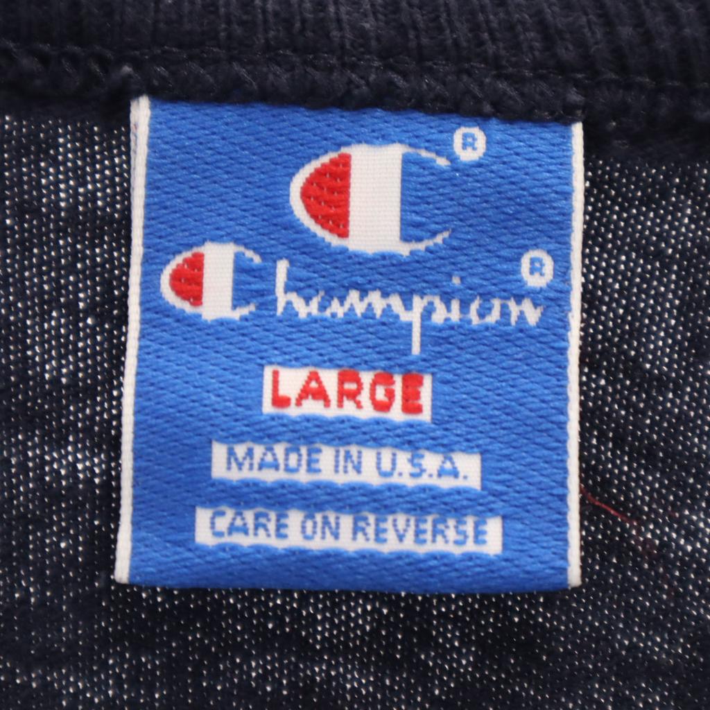 Champion 90s Made in USA Old Long sleeve T-shirt L Navy Ron T Men's Used