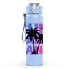 1PC Sun Sand Palm Tree Text Graphic 750ml Color Plastic Sports Water Bottle Leakproof Flip Straw Lid Suitable for Sports Office Home Use