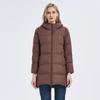 Down jacket women's winter medium and long white duck down hooded jacket, new fashionable loose women's clothing