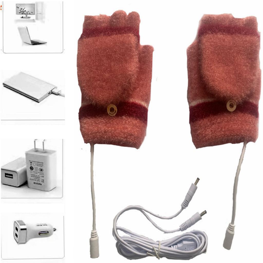 Heated Gloves Electric Gloves for Men Women Half Finger Heating Hand Warmer Winter Gloves for Office Work