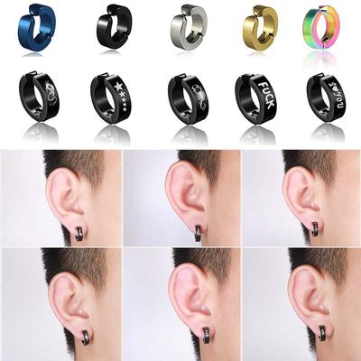 Bijoux Charms Cadeaux Femmes Hommes Sans Perçage Unisexe Mode Acier Titane Punk Noir Pince d'Oreille Cercle