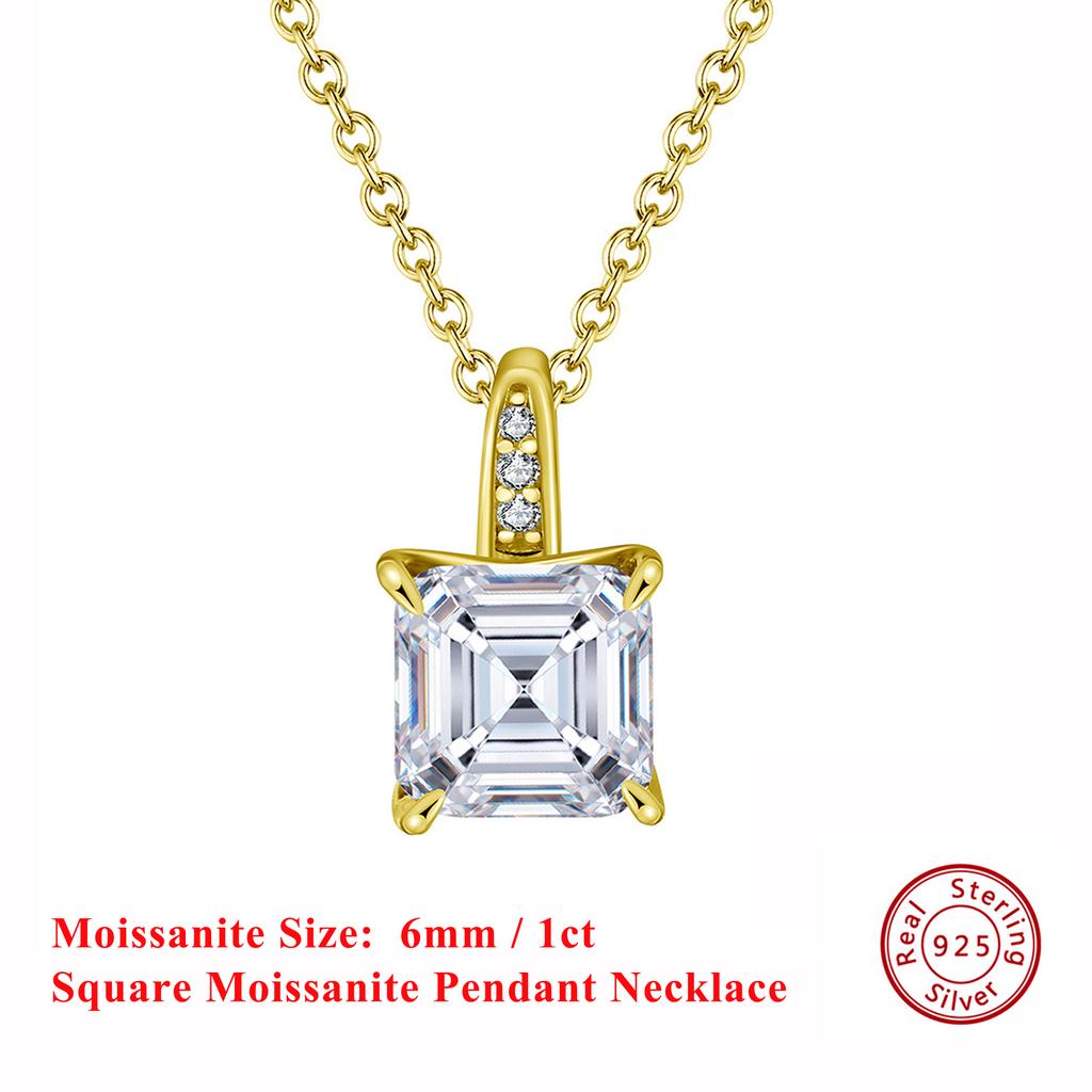 EFFIE QUEEN 1ct /2ct /3ct /4ct Moissanite 100% 925 Silver Pendant Necklace for Women, Men Wedding Party Wearing 2025 Trend MON06